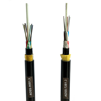 Low Loss  ADSS Fiber Optic Cable 36 core G652D Strong tensile Double Sheath Jacket PE material  Aramid yarn