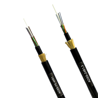 Low Loss  ADSS Fiber Optic Cable 36 core G652D Strong tensile Double Sheath Jacket PE material  Aramid yarn