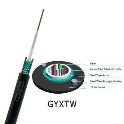 High tension resistance Outdoor GYXTW Fiber Optic Cable 2 4 6 8 12 24core Networking