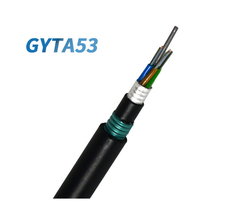 Manufacturer Double sheath GYTA53 24 Cores Single Mode Armored Underground Fibre Optic Cable