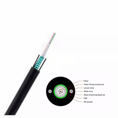 Telecommunication GYXTW 24 Core Single Mode Outdoor Fiber Optic Cable with Steel Wire Strength Member Steel Tape Armoring