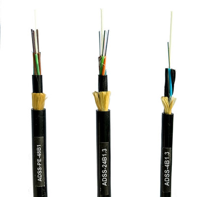 ADSS Double Jacket All Dielectric Self Supporting Fiber Optic Cable 24 Core For Internet Communication
