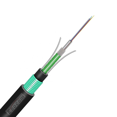 GYXTW Single-mode 2-12 Core Steel Tape Armored Fiber Optic Cable dengan G652D PE untuk Komunikasi LAN