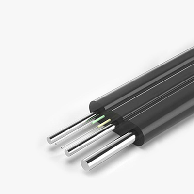 Outdoor FTTH Drop Cable GJYXCH 1 Core Fiber Optic Cable G657A1 Dengan Anggota Kekuatan Baja