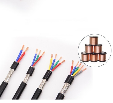 Shielded RVVP Electrical Cable Multi Core Copper Control Cable with Braided Shielding