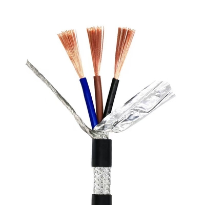 Shielded RVVP Electrical Cable Multi Core Copper Control Cable with Braided Shielding
