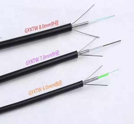Outdoor GYXTW 12 Core Fiber Optic Cable with Light Armored Design and PE Jacket