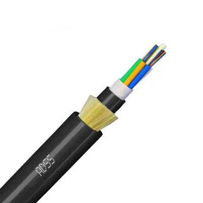 ADSS 48 Core Single Mode Fiber Optic Cable G652D Loose Tube Design PE Outer Jacket untuk pemasangan overhead power line