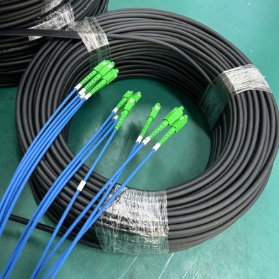 1 Core G657A1 FTTH Drop Cable Patch Cord dengan Konektor SC UPC APC 50M 100M