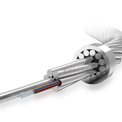 24 Inti OPGW Serat Optik Komposit Aerial Ground Wire ACS Stranded Structure