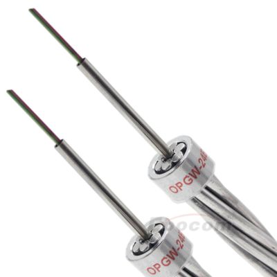 Kabel Fiber Optik OPGW 24 Inti Struktur Tabung Pusat Optical Ground Wire untuk Saluran Transmisi Listrik