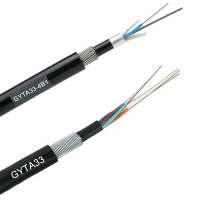 Kabel Fiber Optik Lapis Baja Pita Aluminium GYTA 24 Inti Kekuatan Tinggi Selubung PE untuk Penggunaan Jarak Jauh Luar Ruangan