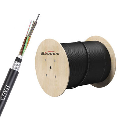 Kabel Fiber Optik GYTY53 Saluran Langsung  12 24 36 48 inti Sistem Pengkabelan Pemasangan Terpilin